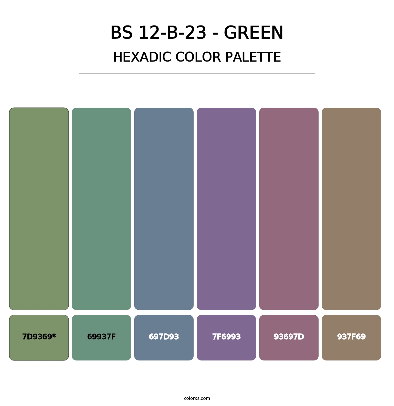 BS 12-B-23 - Green - Hexadic Color Palette