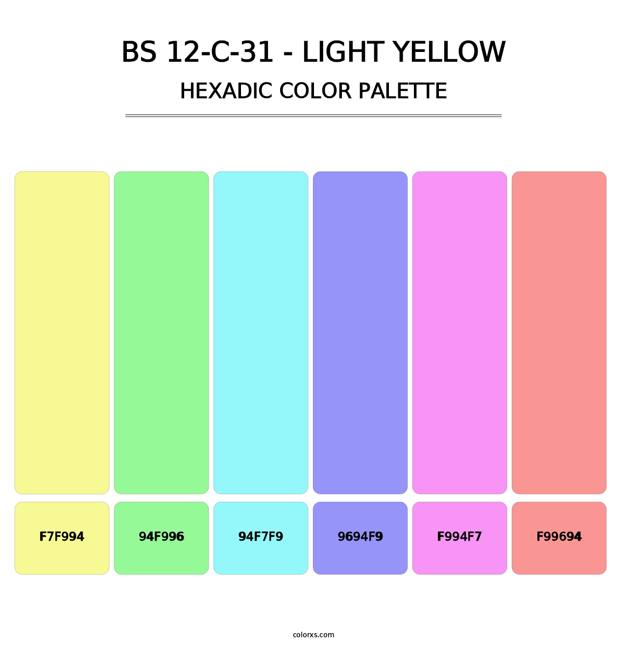 BS 12-C-31 - Light Yellow - Hexadic Color Palette