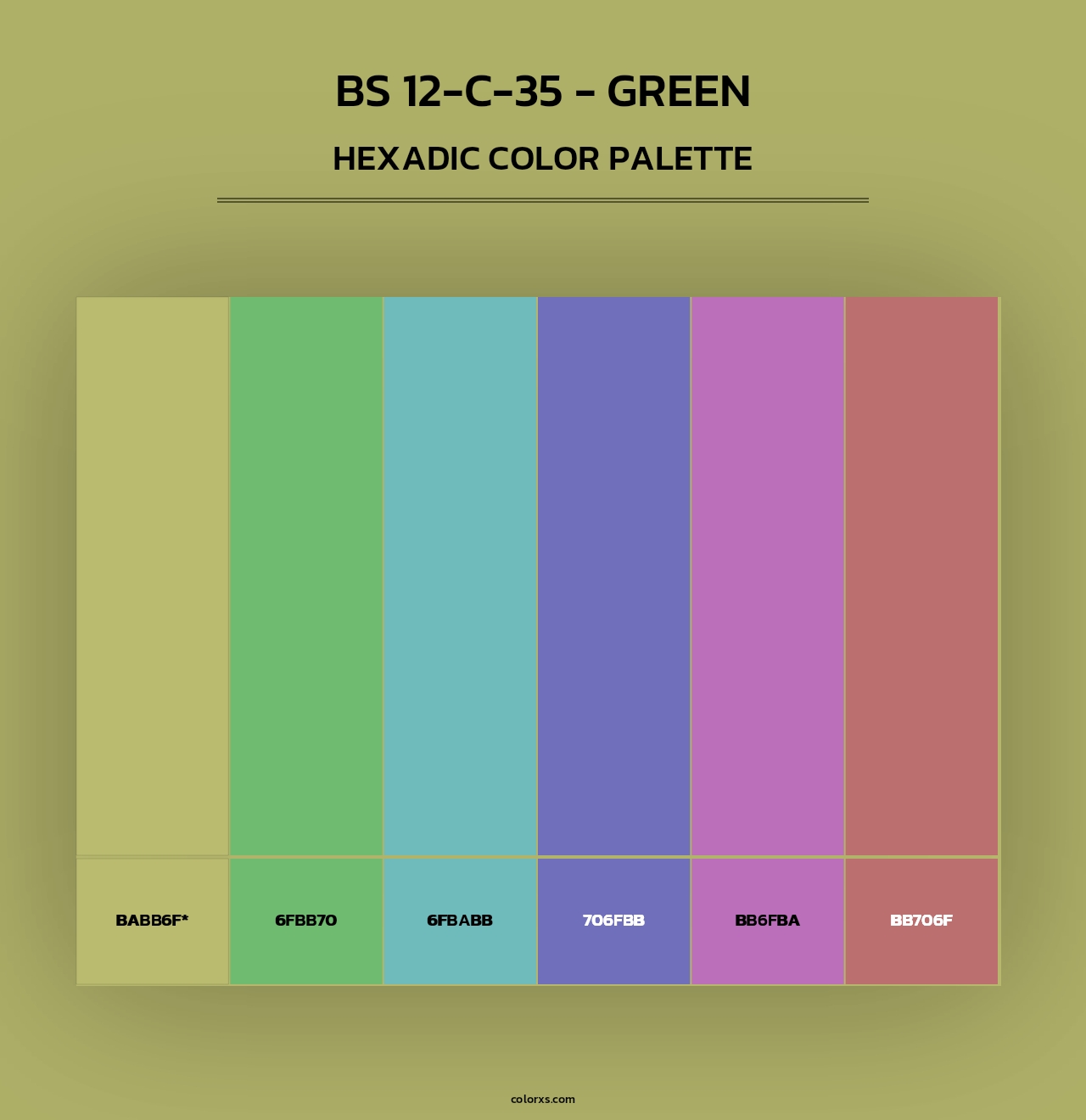 BS 12-C-35 - Green - Hexadic Color Palette