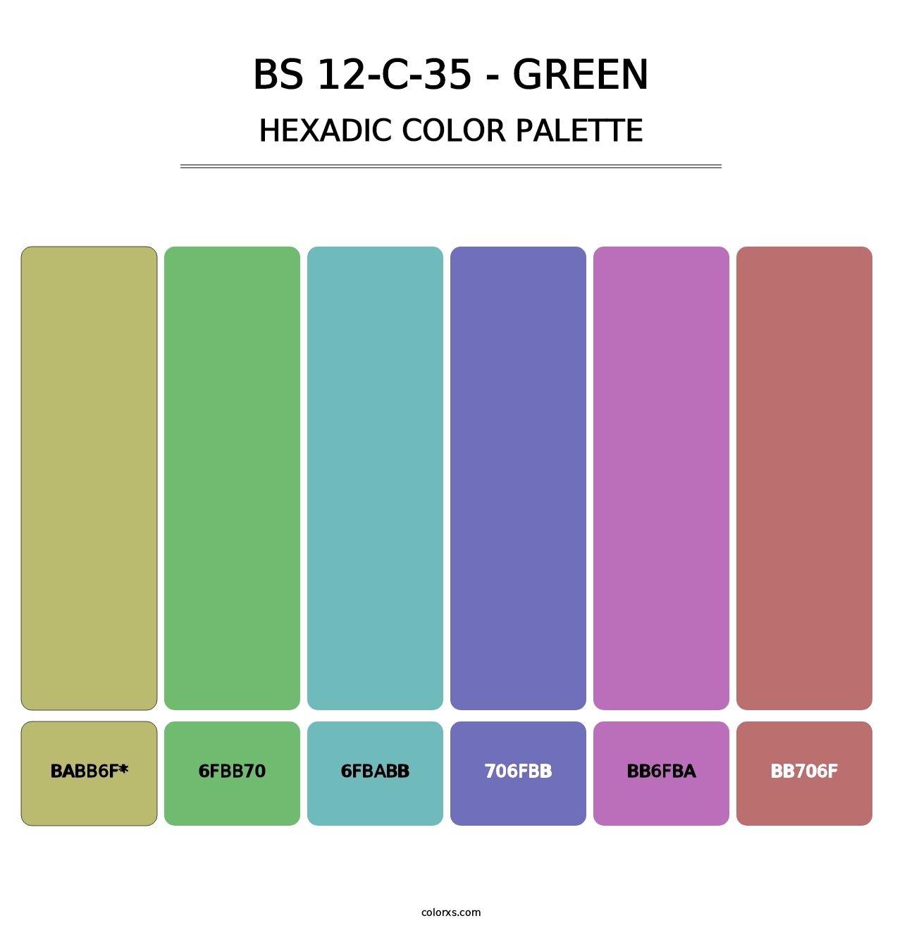 BS 12-C-35 - Green - Hexadic Color Palette