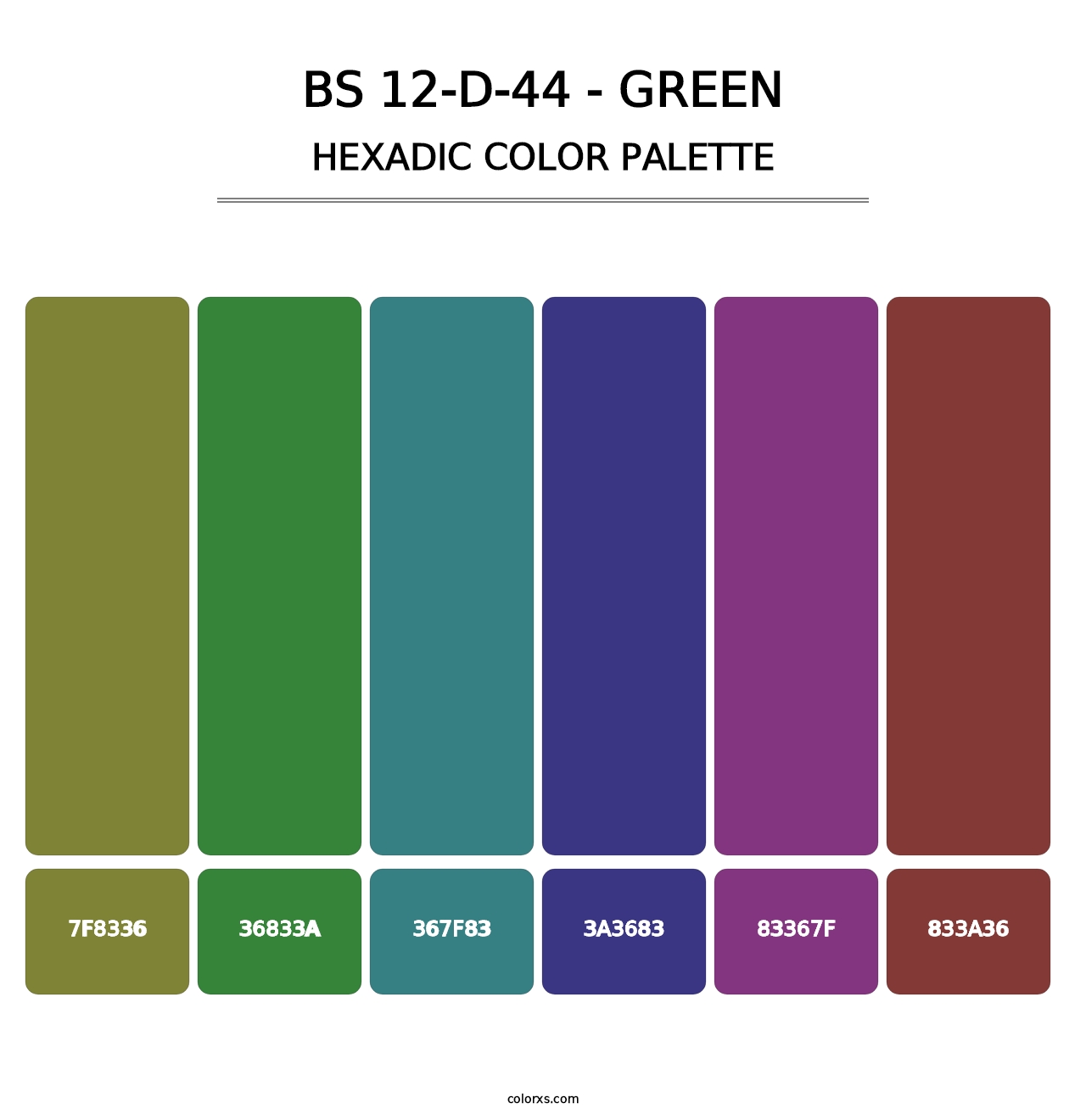 BS 12-D-44 - Green - Hexadic Color Palette