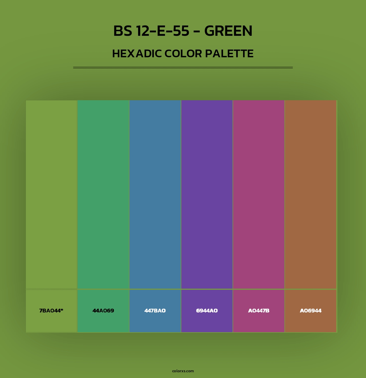 BS 12-E-55 - Green - Hexadic Color Palette