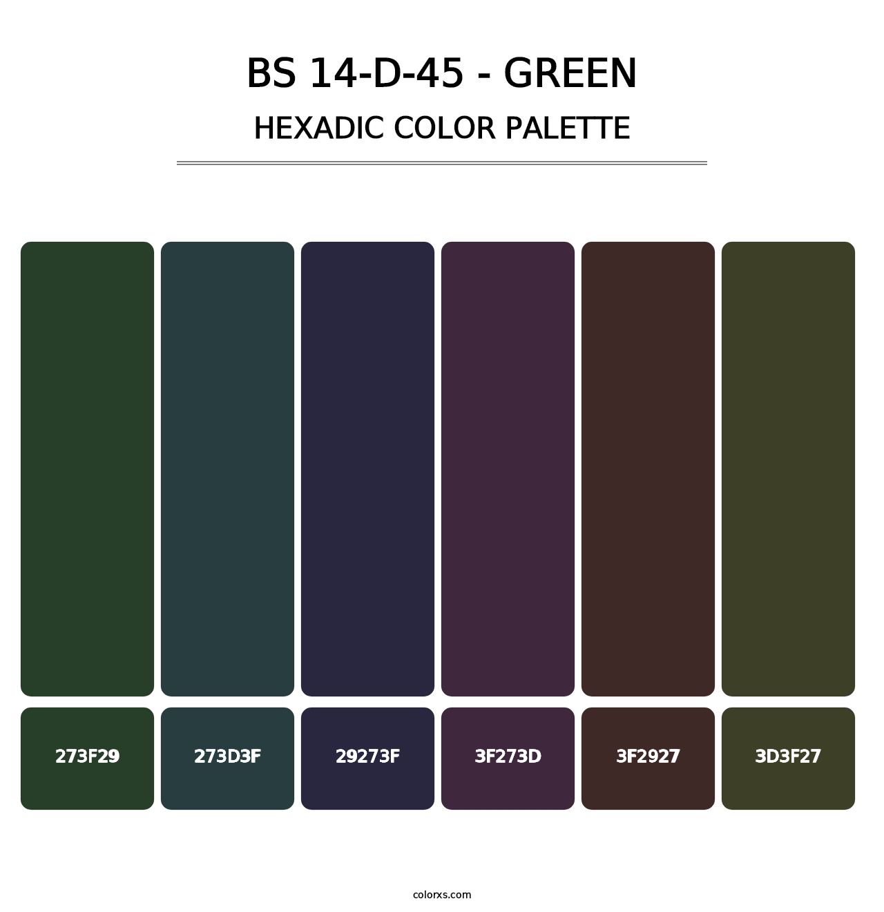 BS 14-D-45 - Green - Hexadic Color Palette