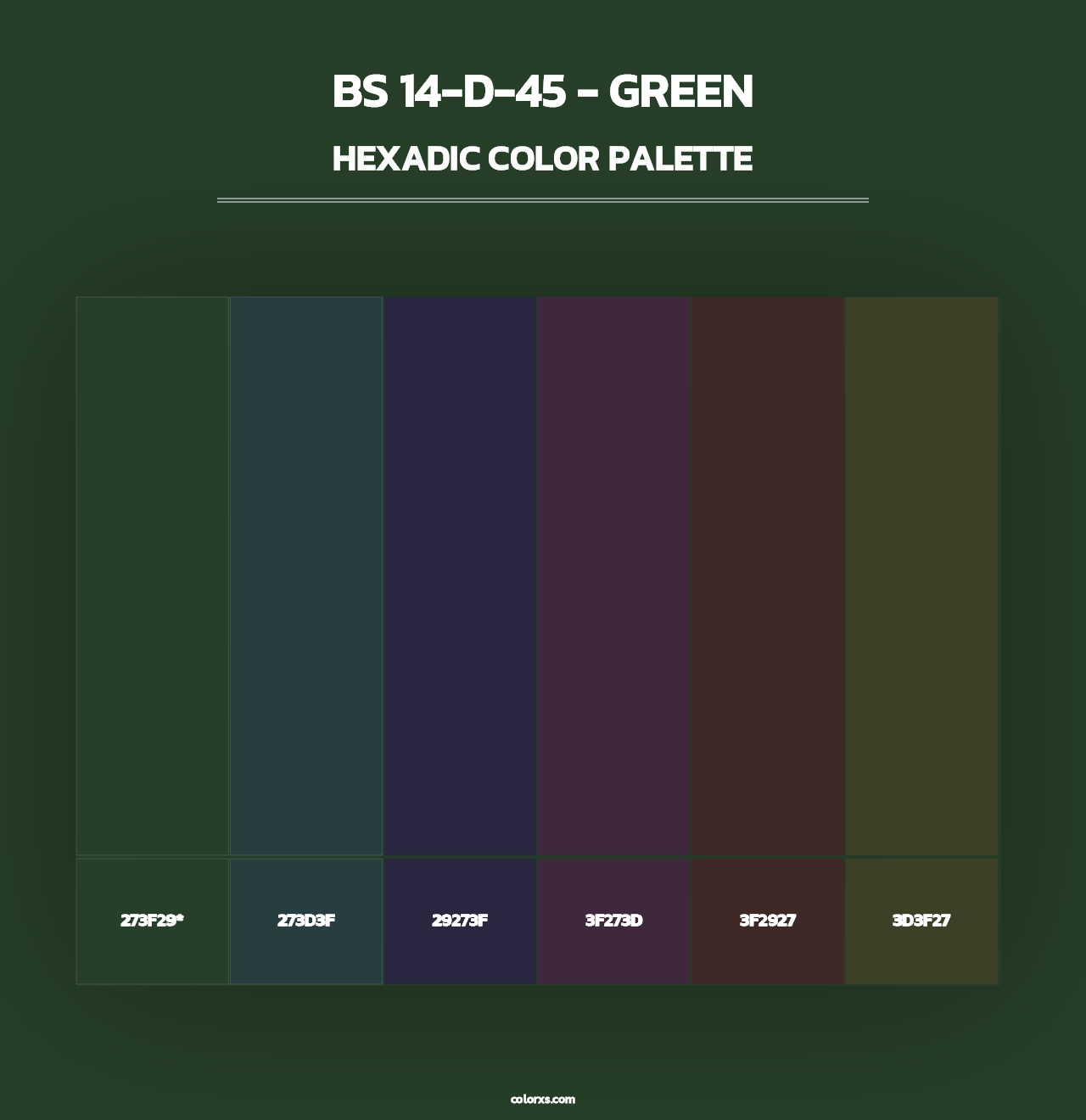 BS 14-D-45 - Green - Hexadic Color Palette