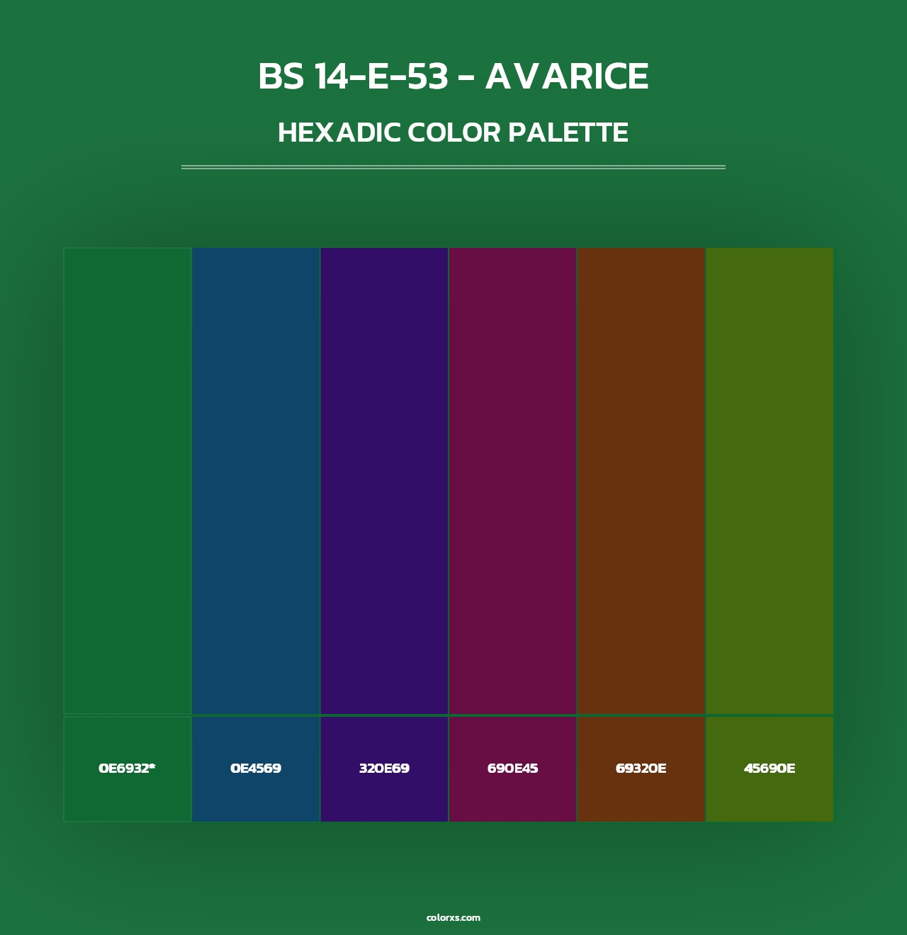 BS 14-E-53 - Avarice - Hexadic Color Palette