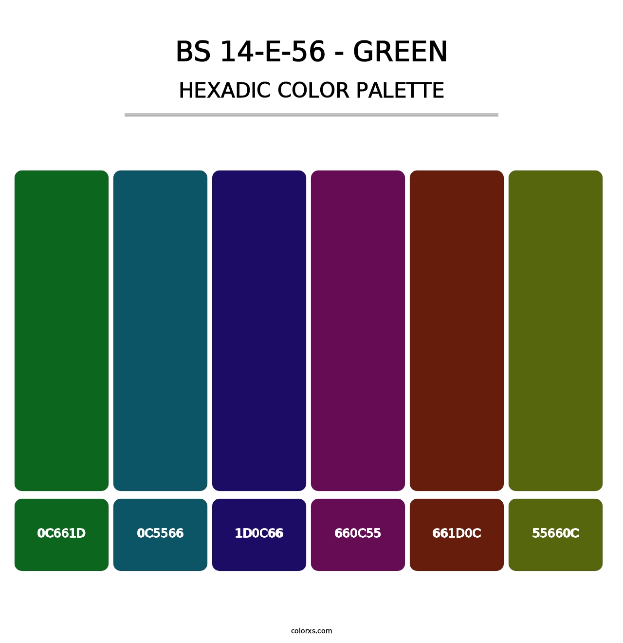 BS 14-E-56 - Green - Hexadic Color Palette