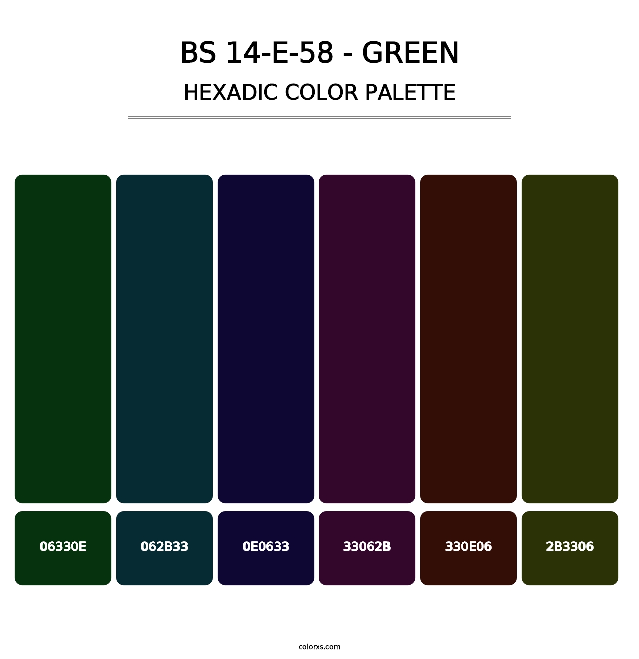 BS 14-E-58 - Green - Hexadic Color Palette