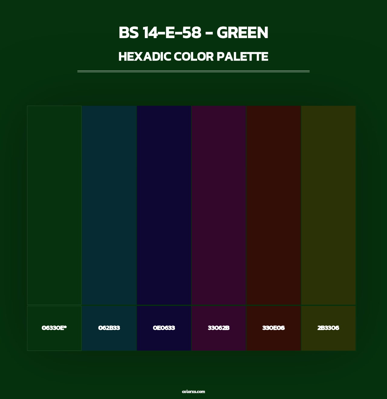BS 14-E-58 - Green - Hexadic Color Palette