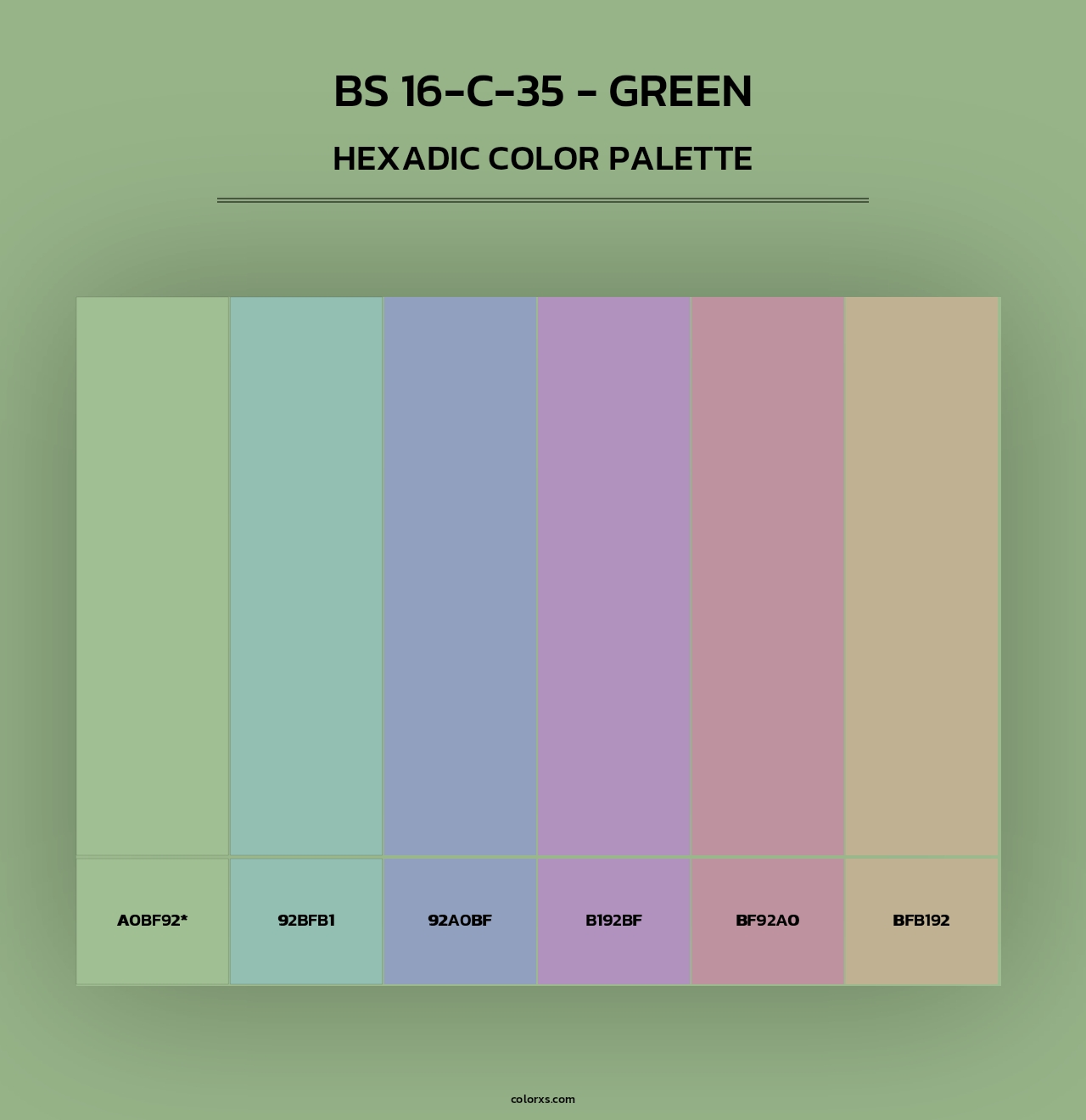 BS 16-C-35 - Green - Hexadic Color Palette