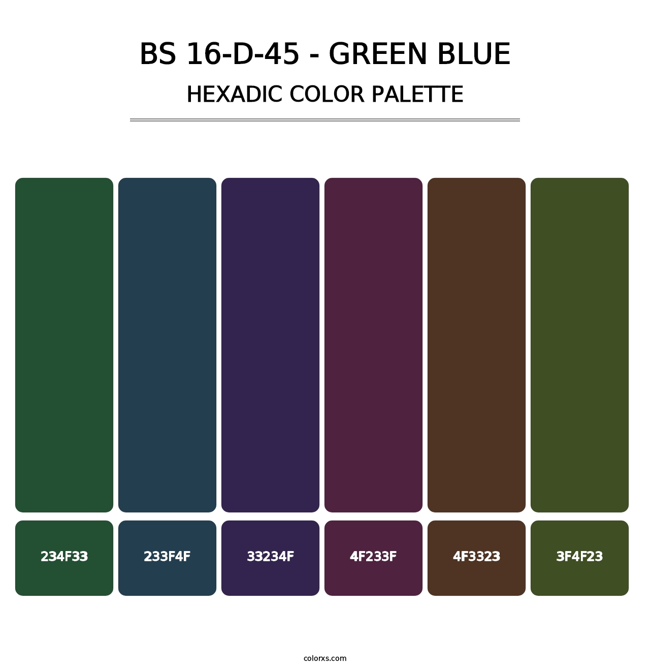 BS 16-D-45 - Green Blue - Hexadic Color Palette