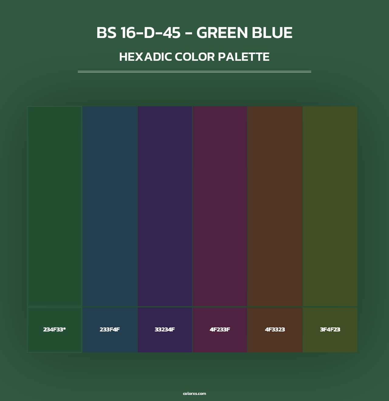BS 16-D-45 - Green Blue - Hexadic Color Palette