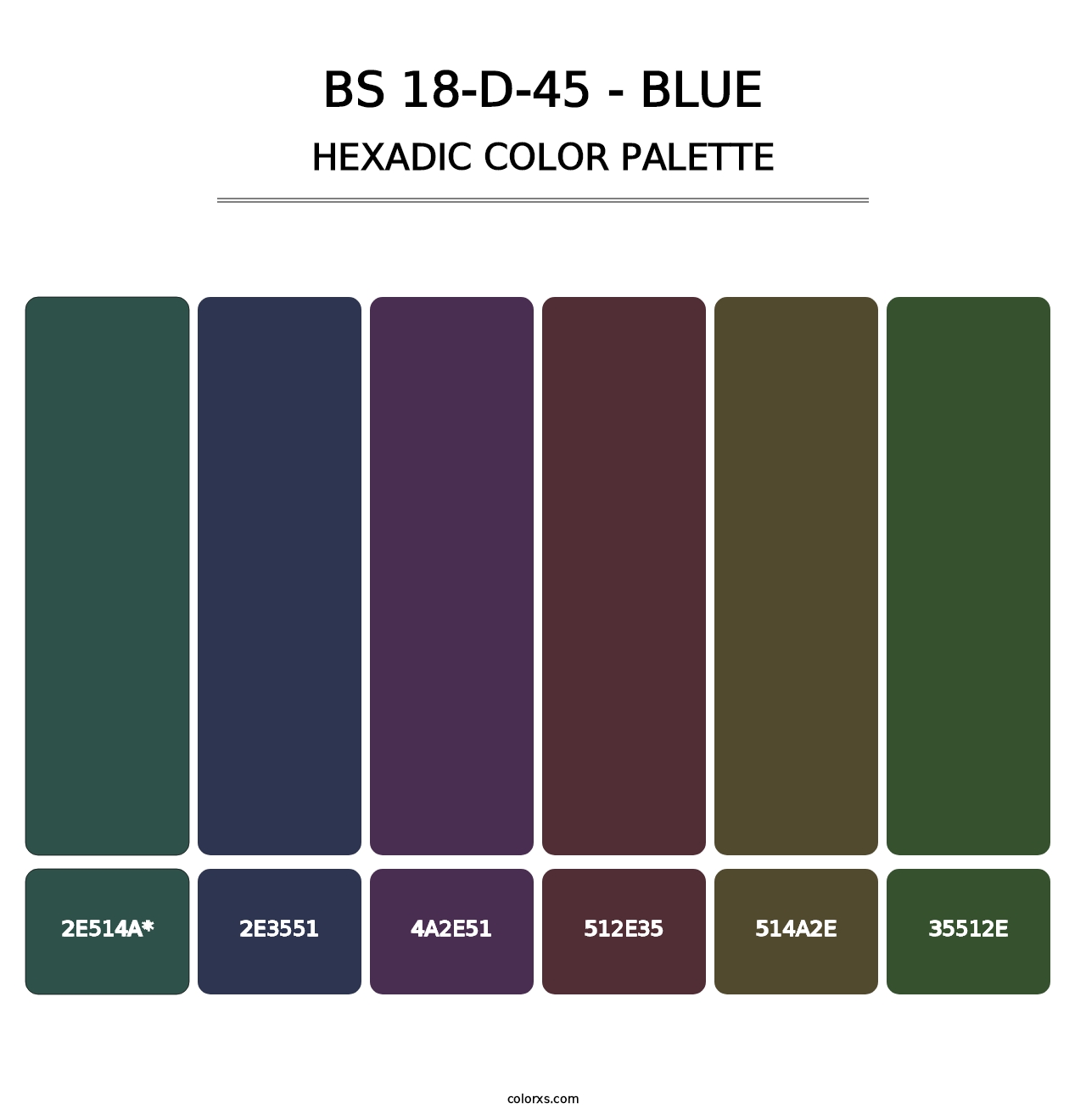 BS 18-D-45 - Blue - Hexadic Color Palette