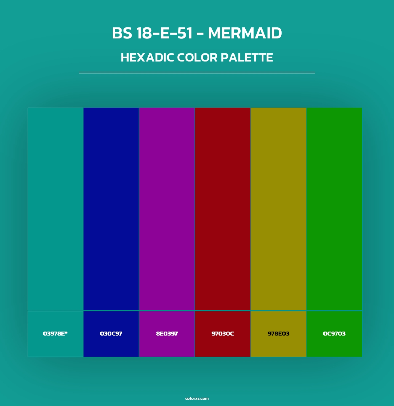 BS 18-E-51 - Mermaid - Hexadic Color Palette
