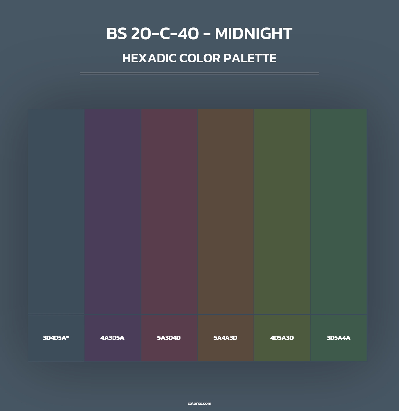 BS 20-C-40 - Midnight - Hexadic Color Palette