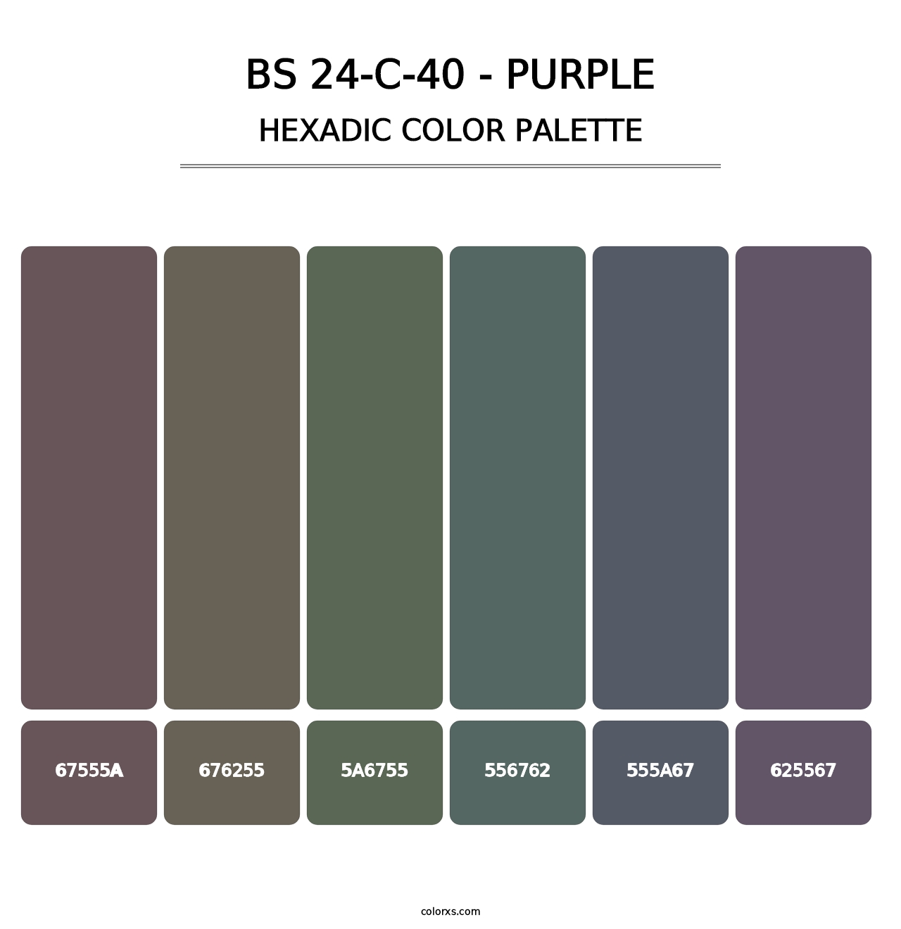 BS 24-C-40 - Purple - Hexadic Color Palette