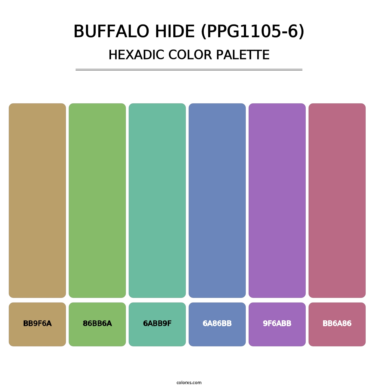Buffalo Hide (PPG1105-6) - Hexadic Color Palette
