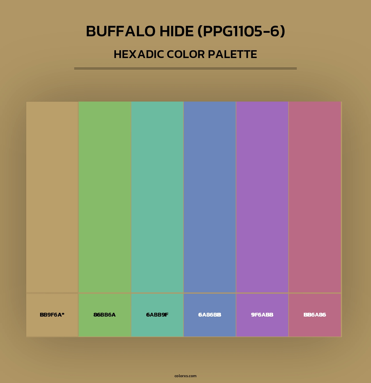 Buffalo Hide (PPG1105-6) - Hexadic Color Palette
