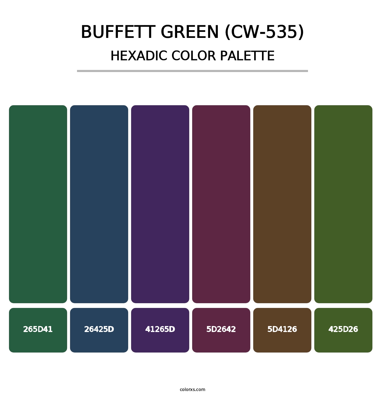 Buffett Green (CW-535) - Hexadic Color Palette