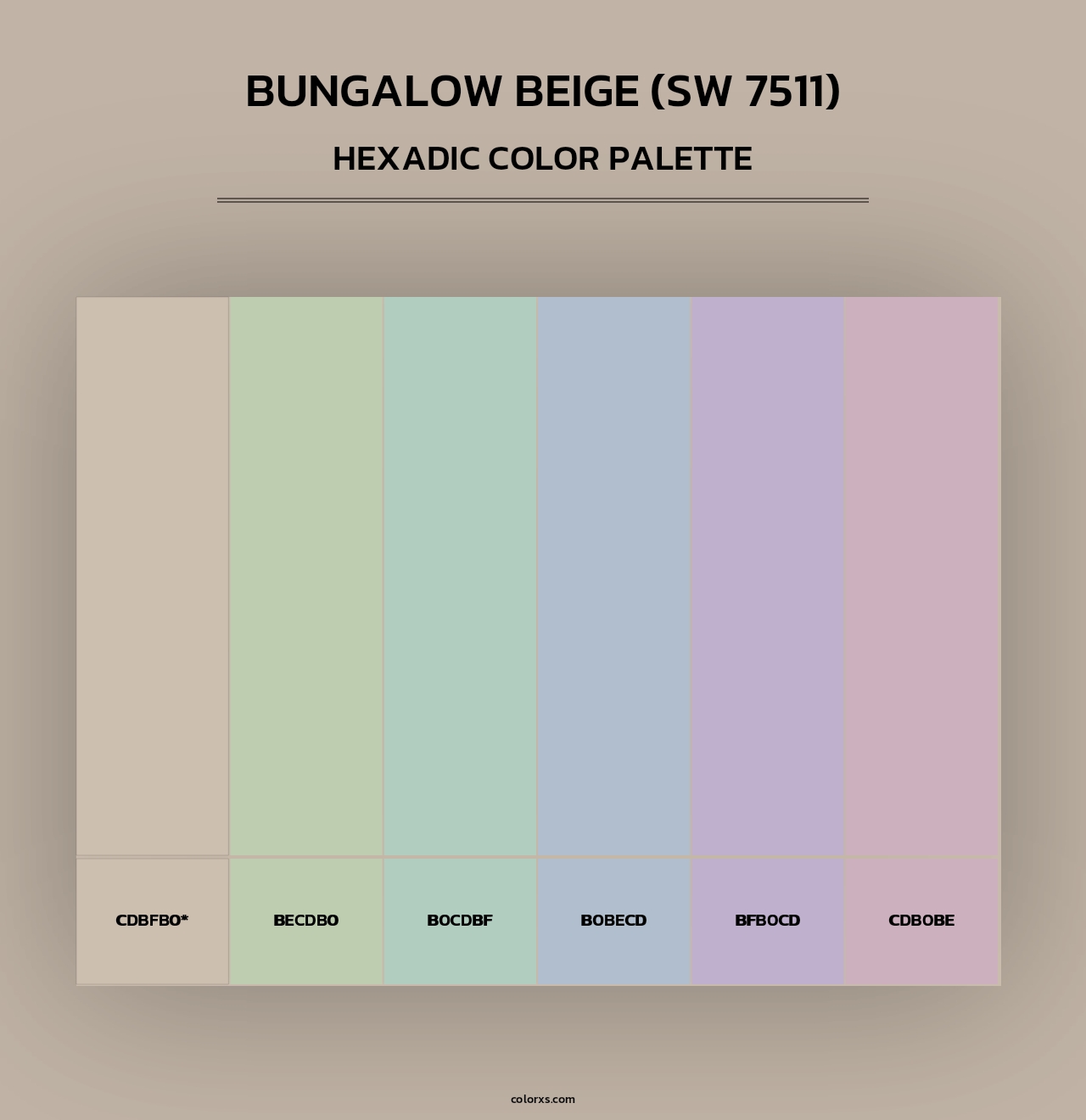 Bungalow Beige (SW 7511) - Hexadic Color Palette