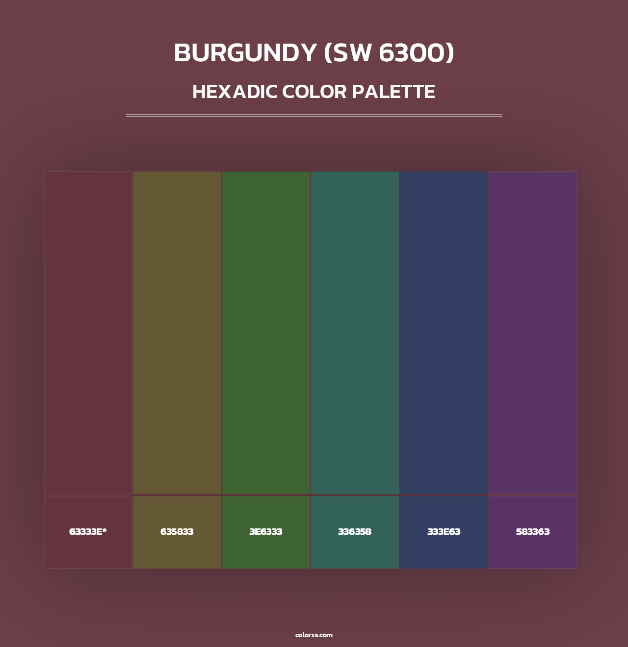 Burgundy (SW 6300) - Hexadic Color Palette