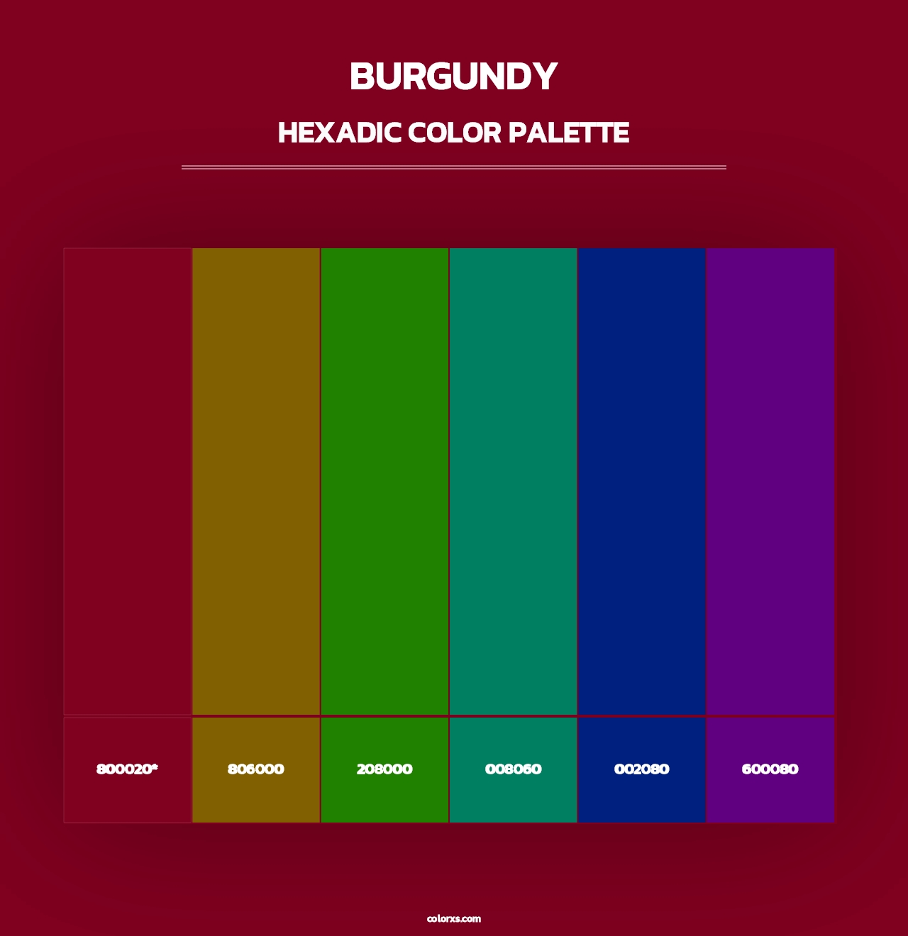 Burgundy - Hexadic Color Palette