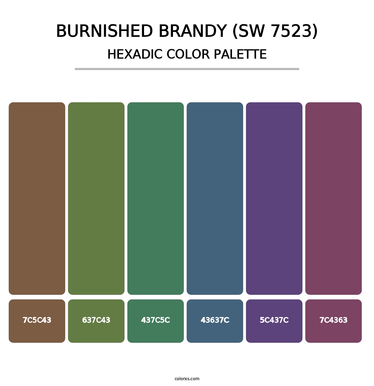 Burnished Brandy (SW 7523) - Hexadic Color Palette