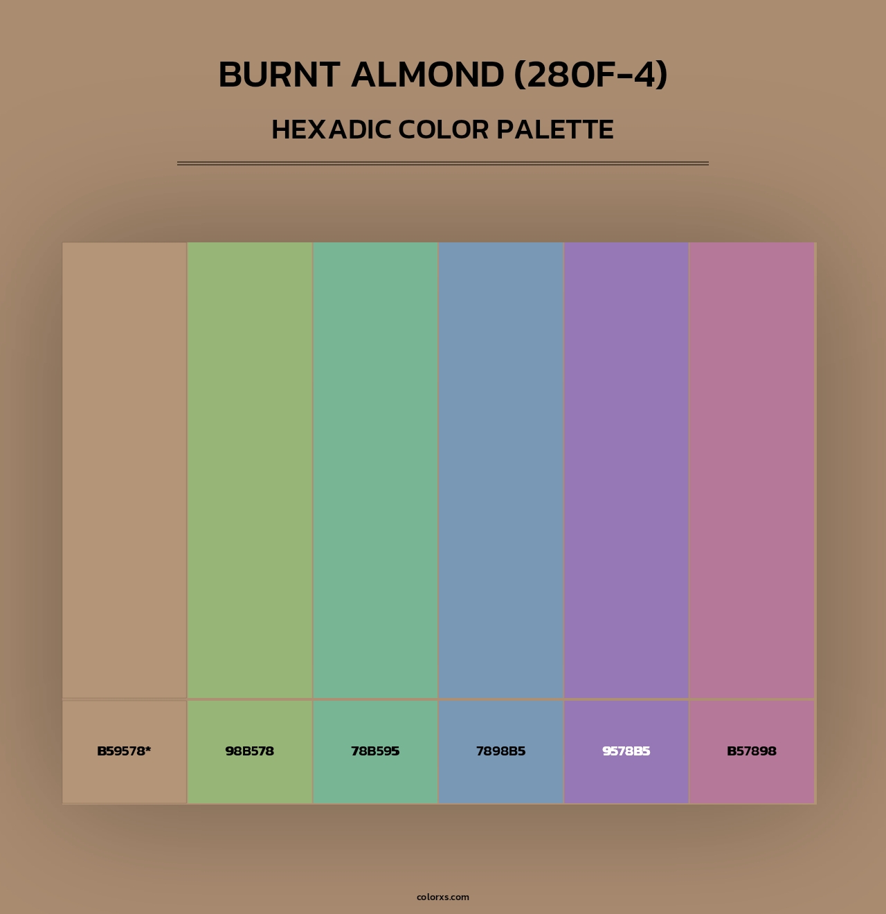 Burnt Almond (280F-4) - Hexadic Color Palette