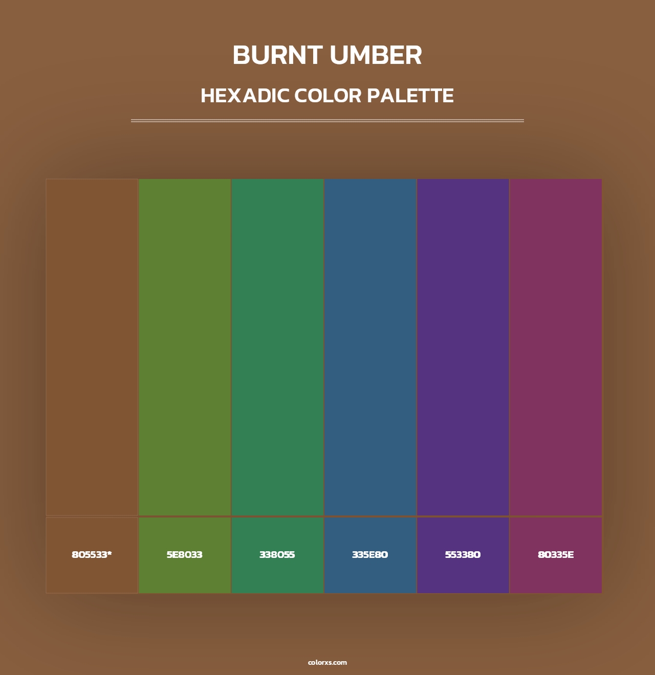 Burnt Umber - Hexadic Color Palette