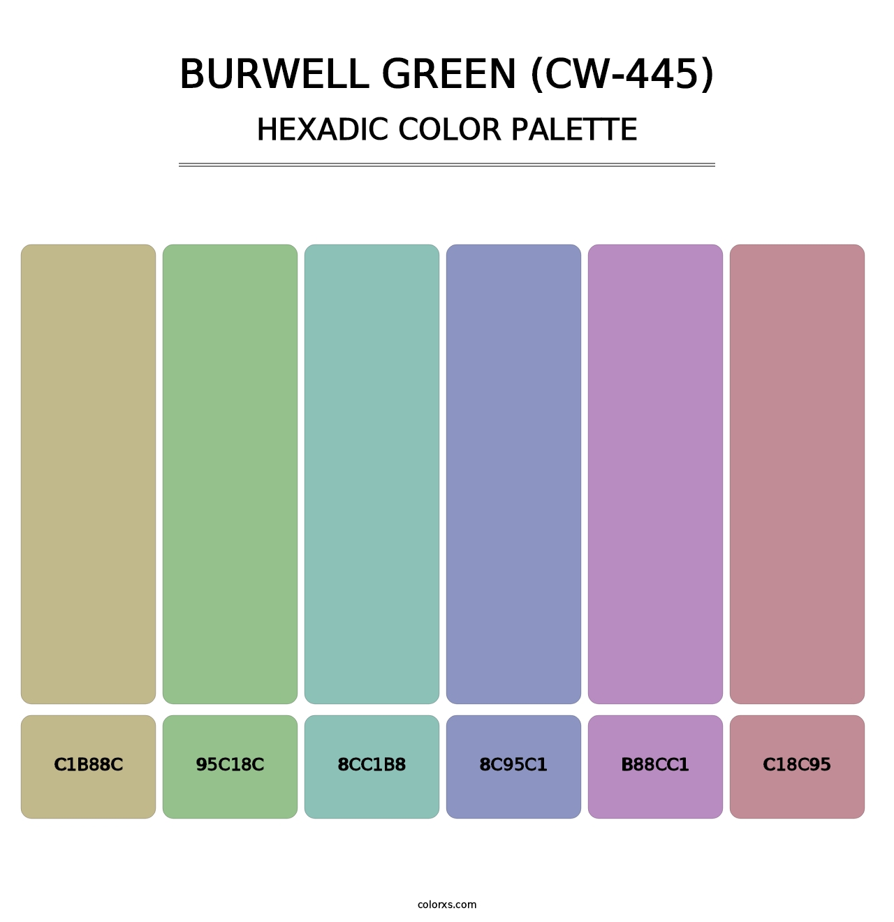 Burwell Green (CW-445) - Hexadic Color Palette