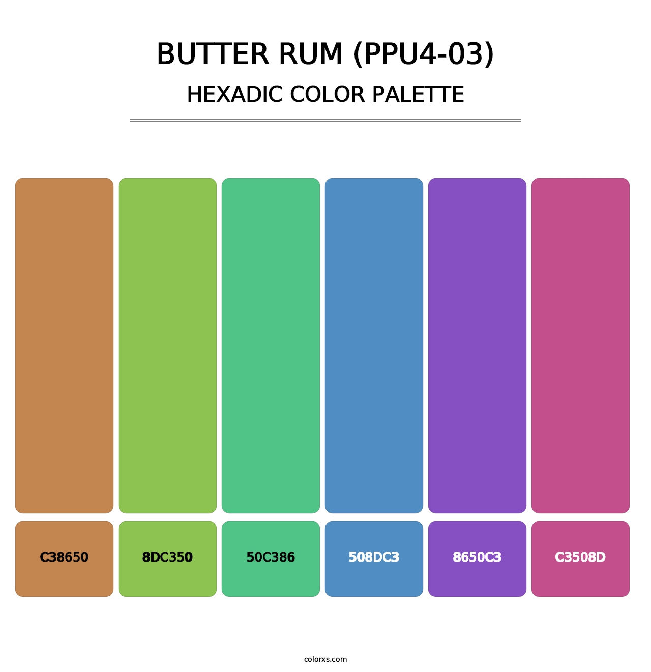Butter Rum (PPU4-03) - Hexadic Color Palette