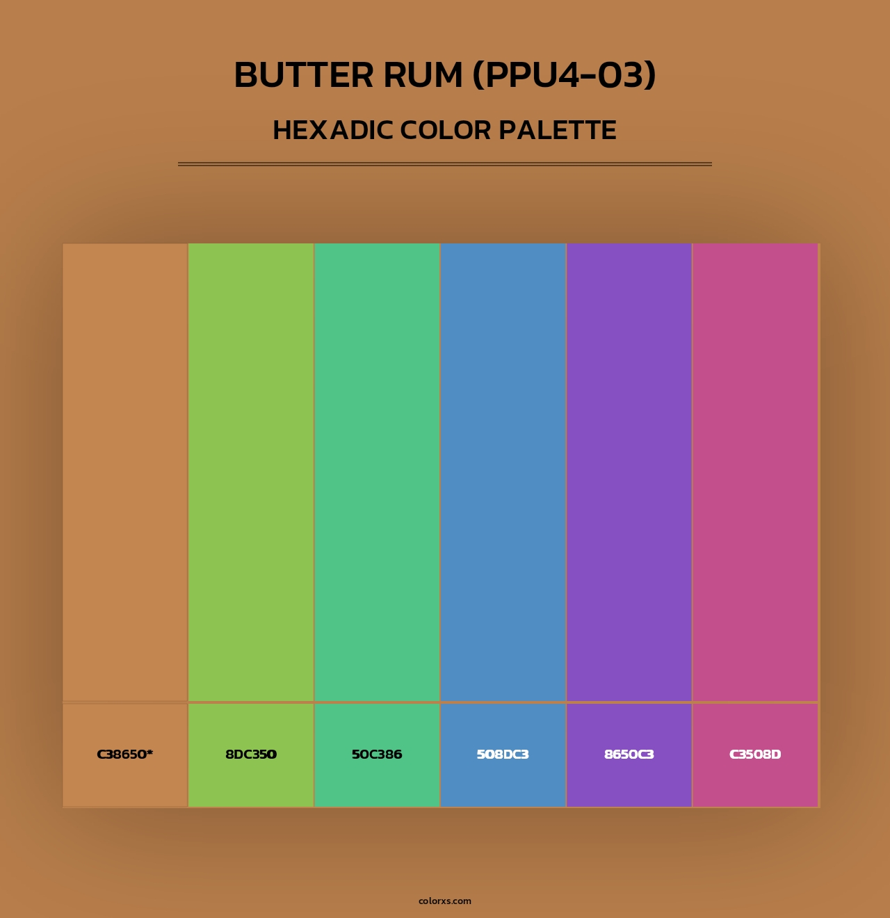 Butter Rum (PPU4-03) - Hexadic Color Palette