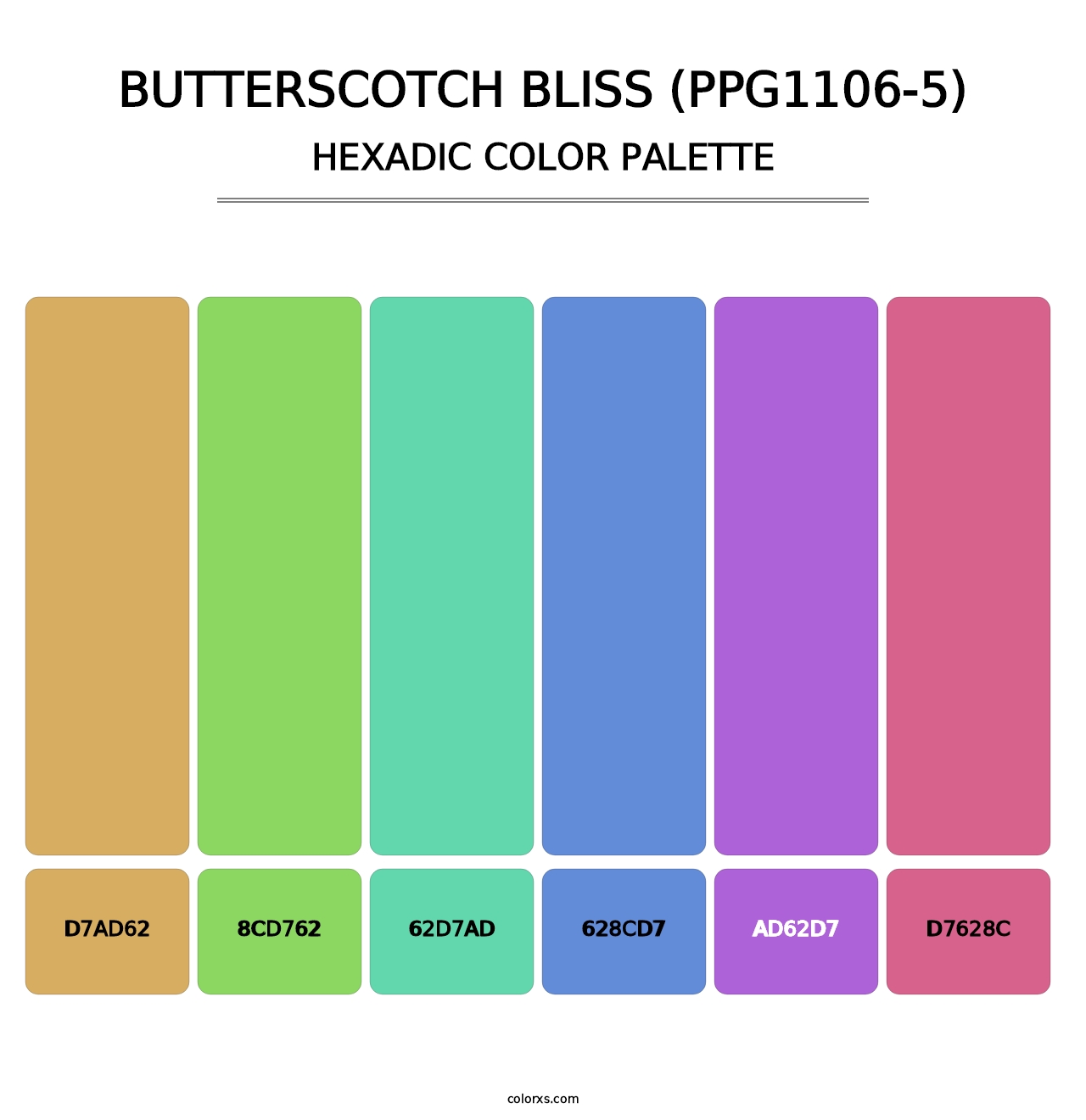 Butterscotch Bliss (PPG1106-5) - Hexadic Color Palette
