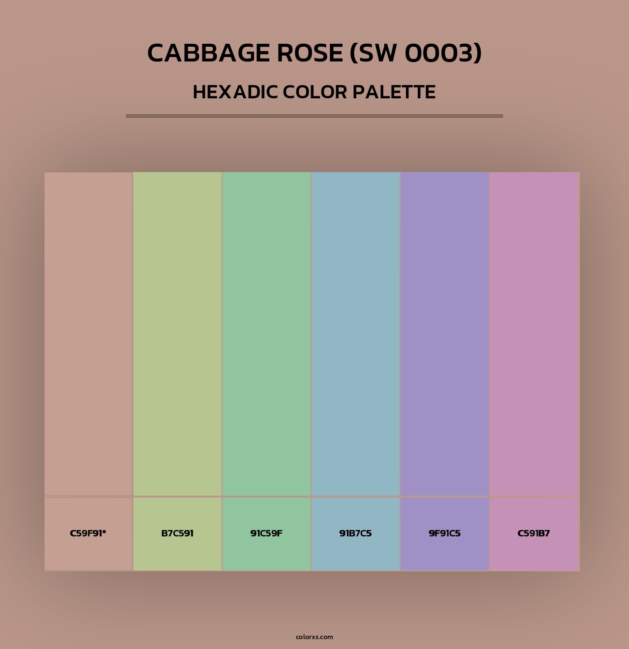 Sherwin Williams Cabbage Rose (SW 0003) Paint coordinating colors and ...