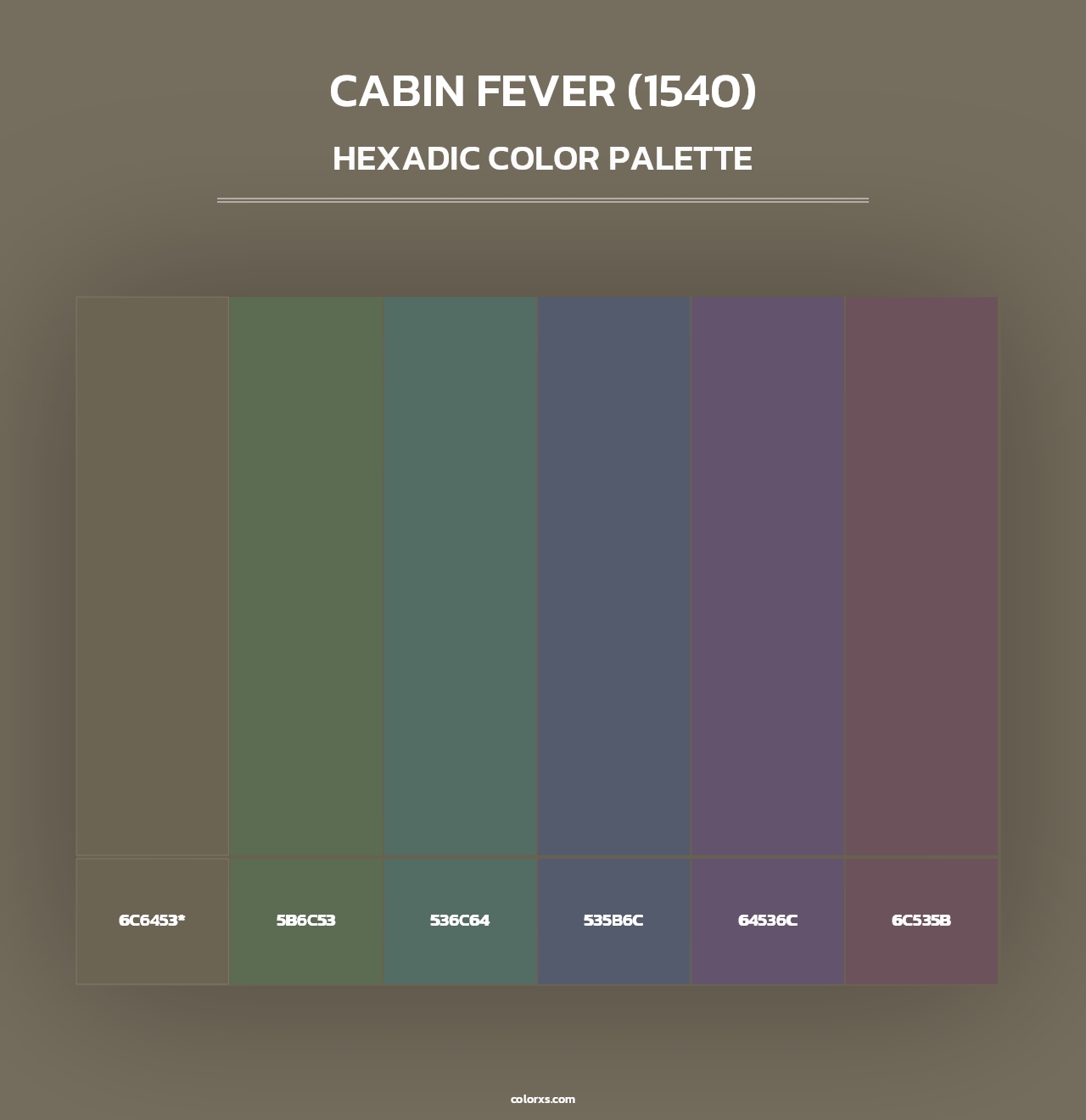 Cabin Fever (1540) - Hexadic Color Palette