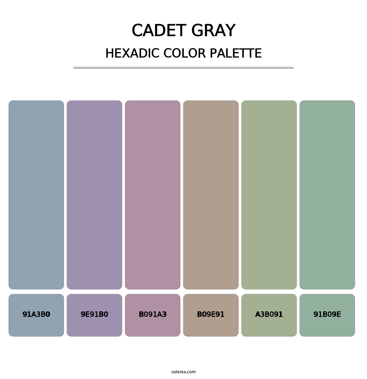 Cadet Gray - Hexadic Color Palette