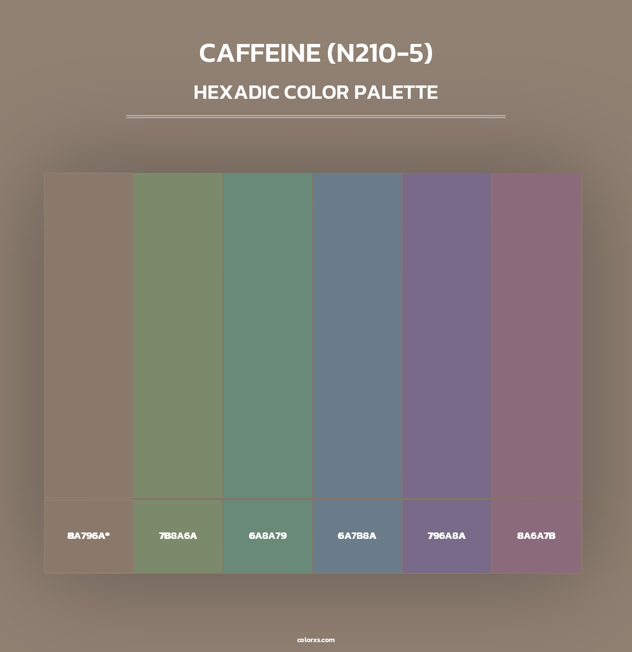Caffeine (N210-5) - Hexadic Color Palette