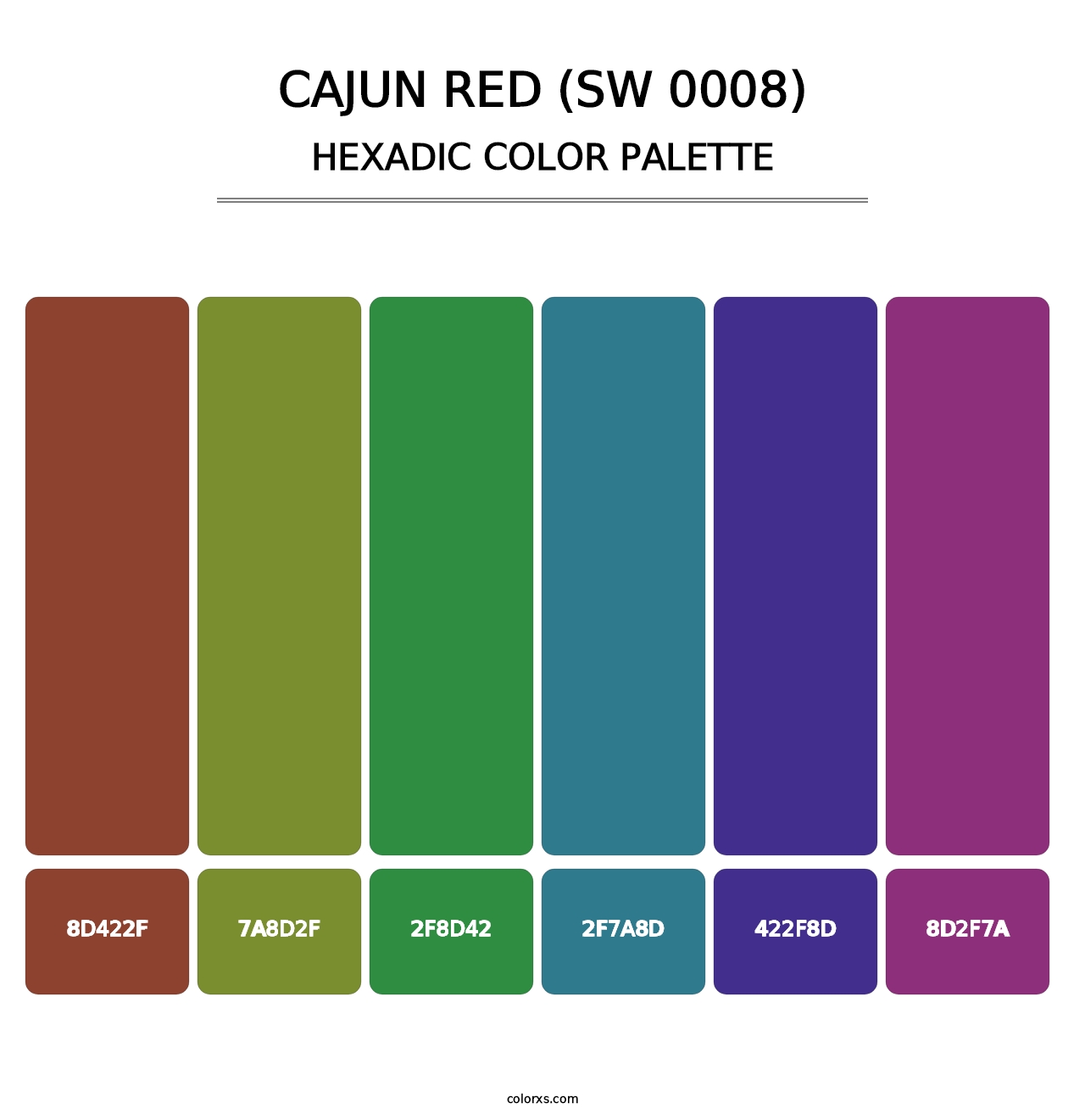 Cajun Red (SW 0008) - Hexadic Color Palette