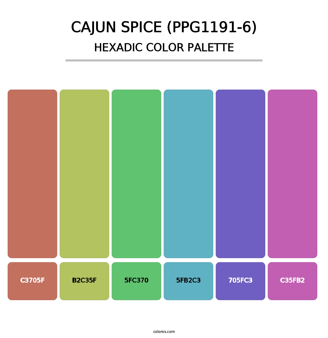 Cajun Spice (PPG1191-6) - Hexadic Color Palette