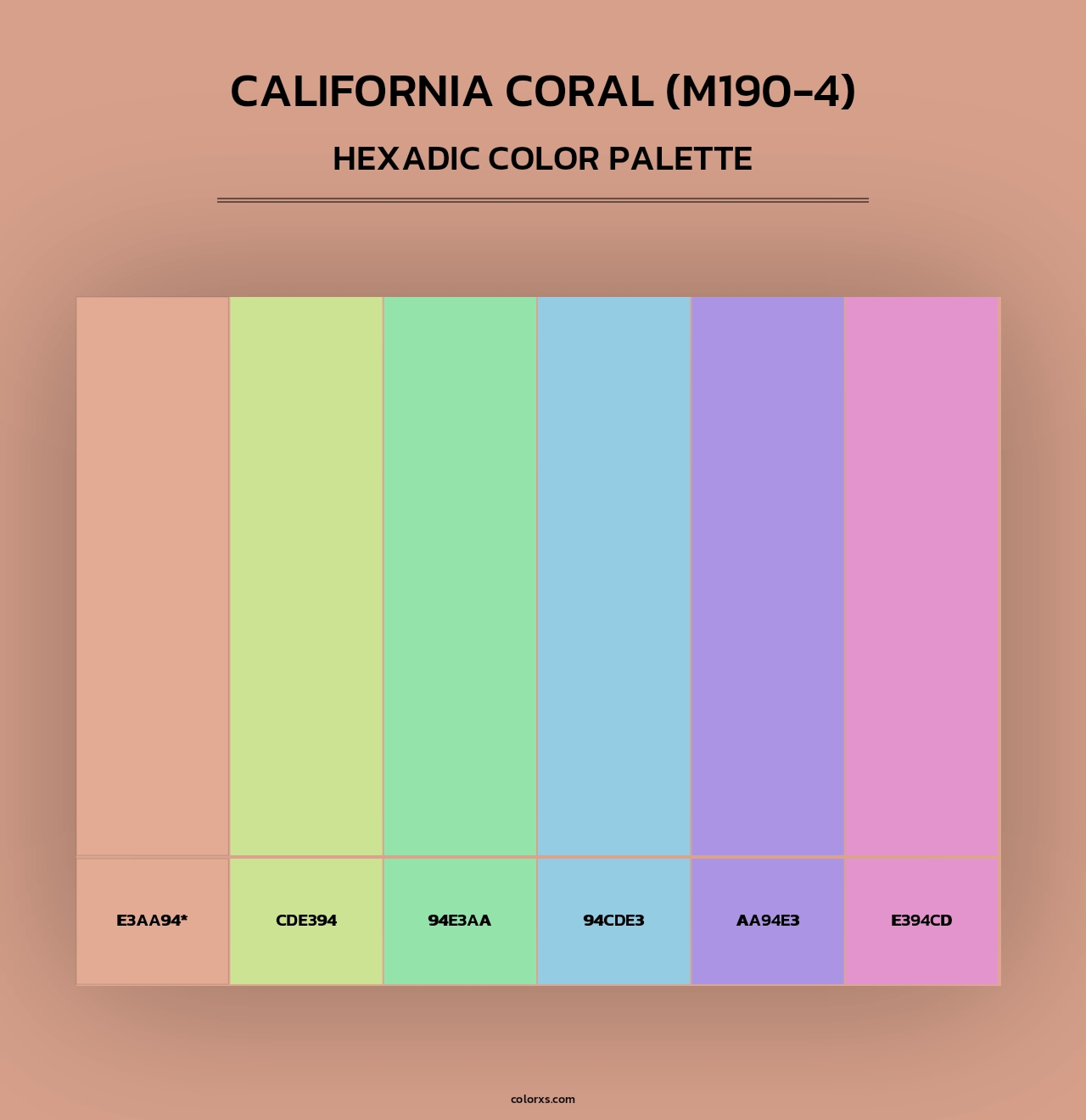 California Coral (M190-4) - Hexadic Color Palette