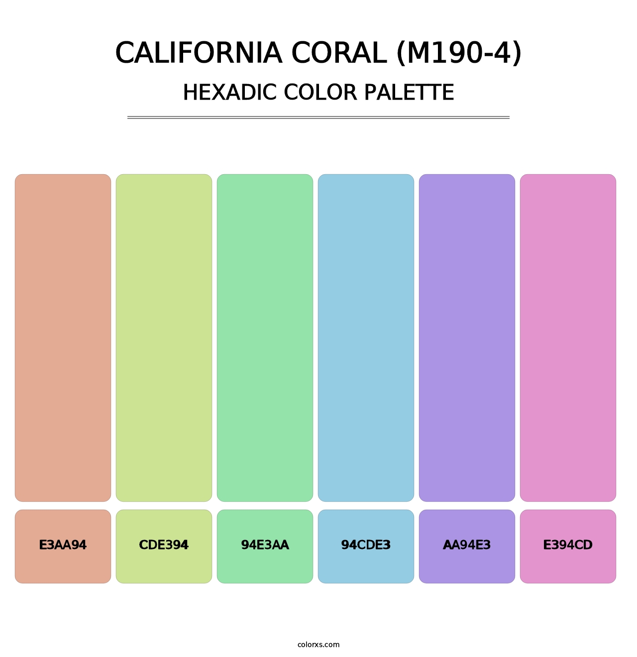 California Coral (M190-4) - Hexadic Color Palette