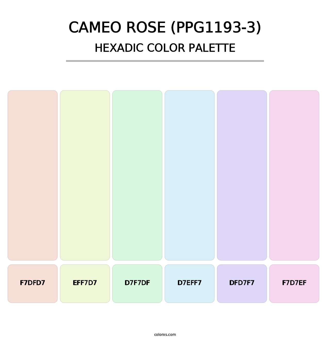 Cameo Rose (PPG1193-3) - Hexadic Color Palette