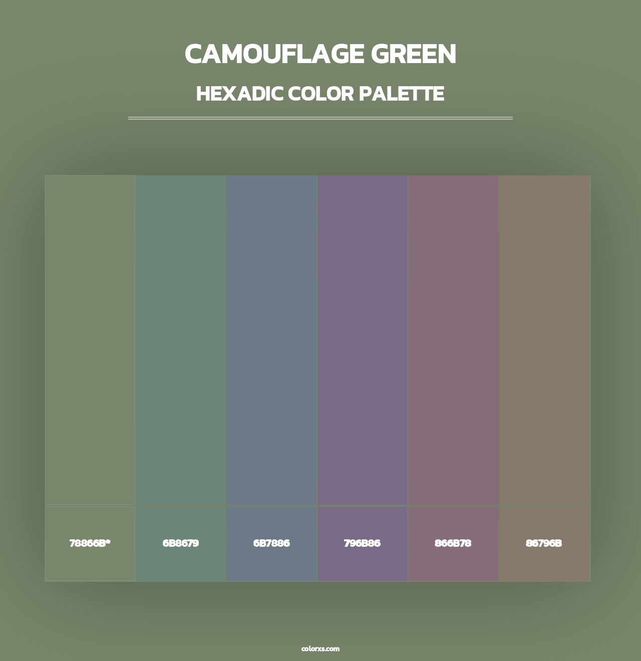 Camouflage Green - Hexadic Color Palette
