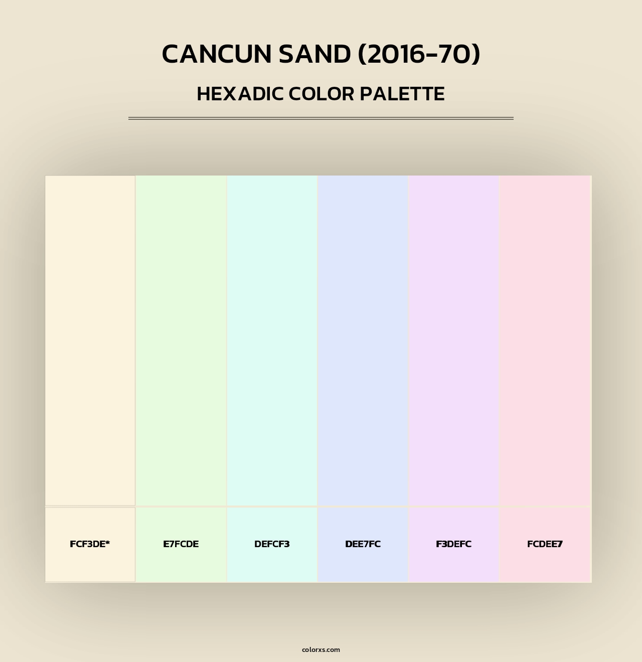 Cancun Sand (2016-70) - Hexadic Color Palette