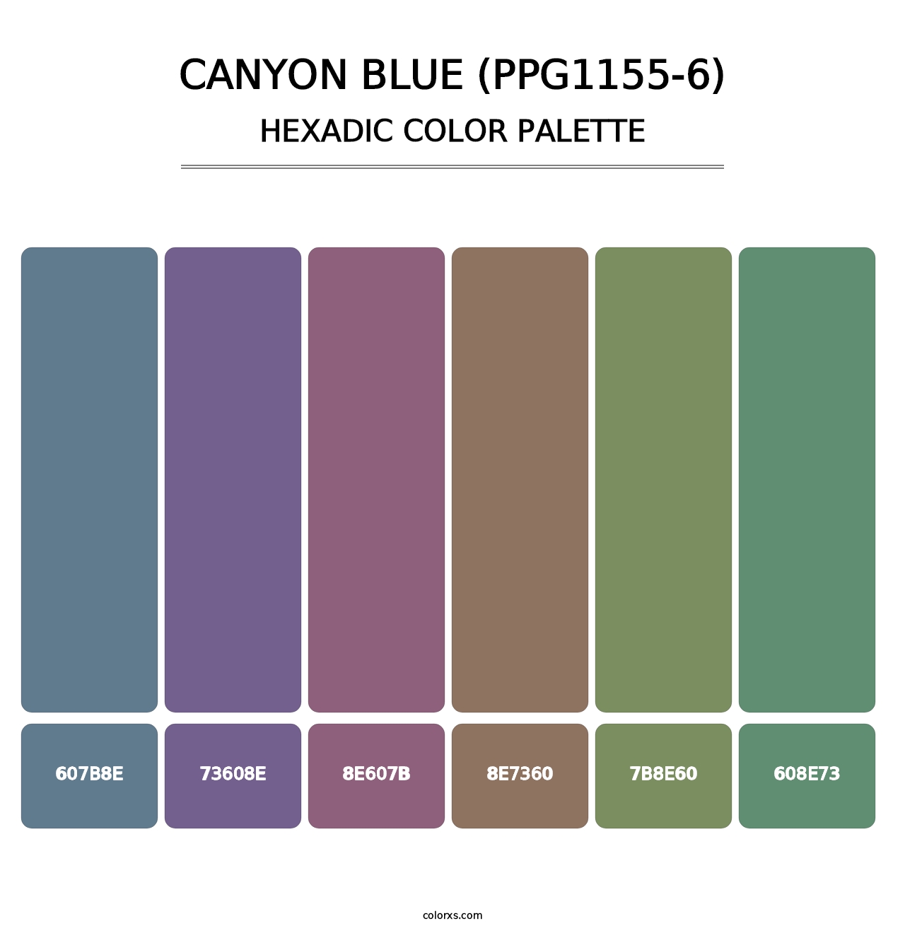 Canyon Blue (PPG1155-6) - Hexadic Color Palette