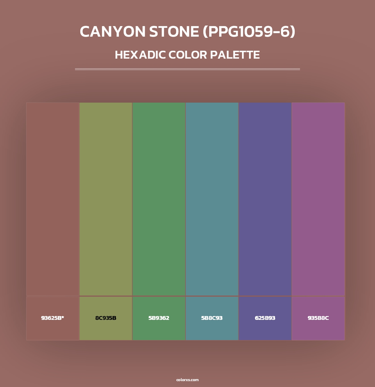 Canyon Stone (PPG1059-6) - Hexadic Color Palette