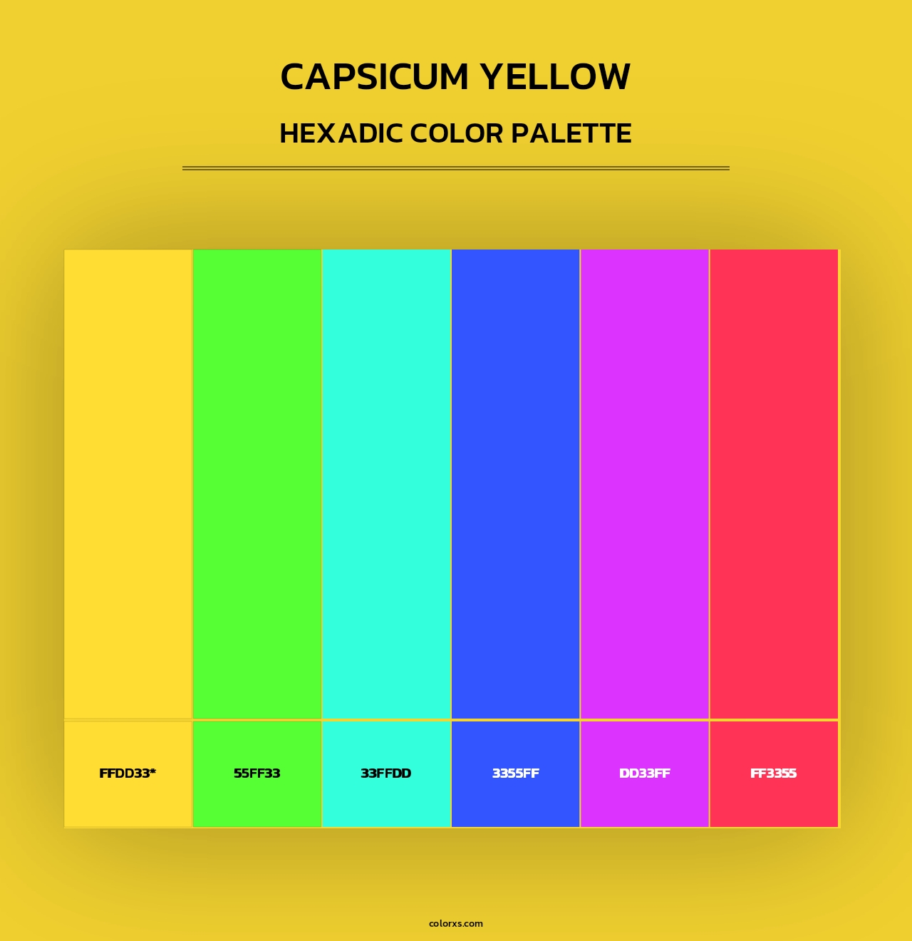 Capsicum Yellow - Hexadic Color Palette