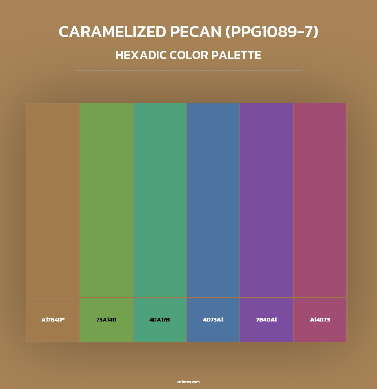 Caramelized Pecan (PPG1089-7) - Hexadic Color Palette