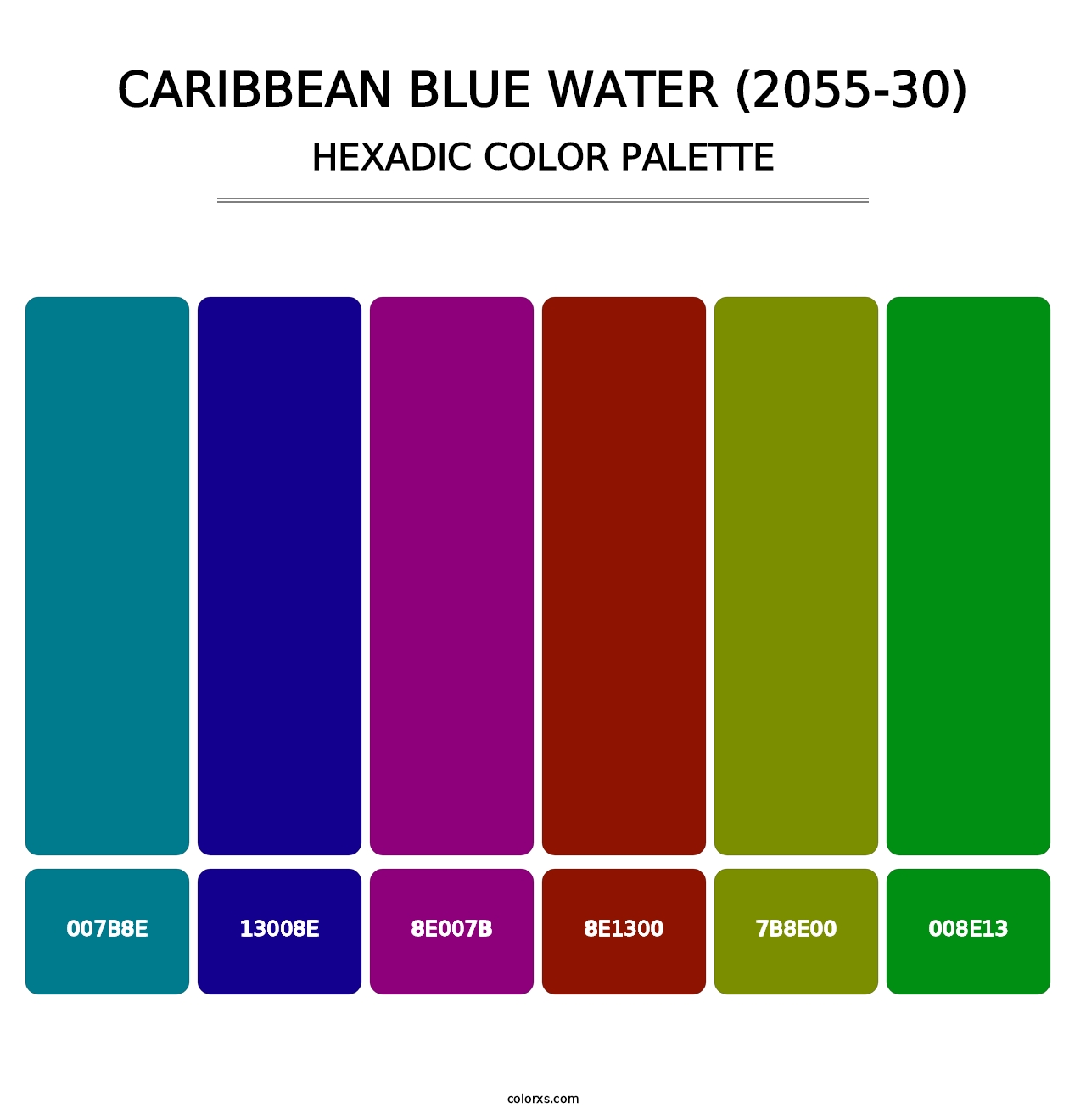 Caribbean Blue Water (2055-30) - Hexadic Color Palette