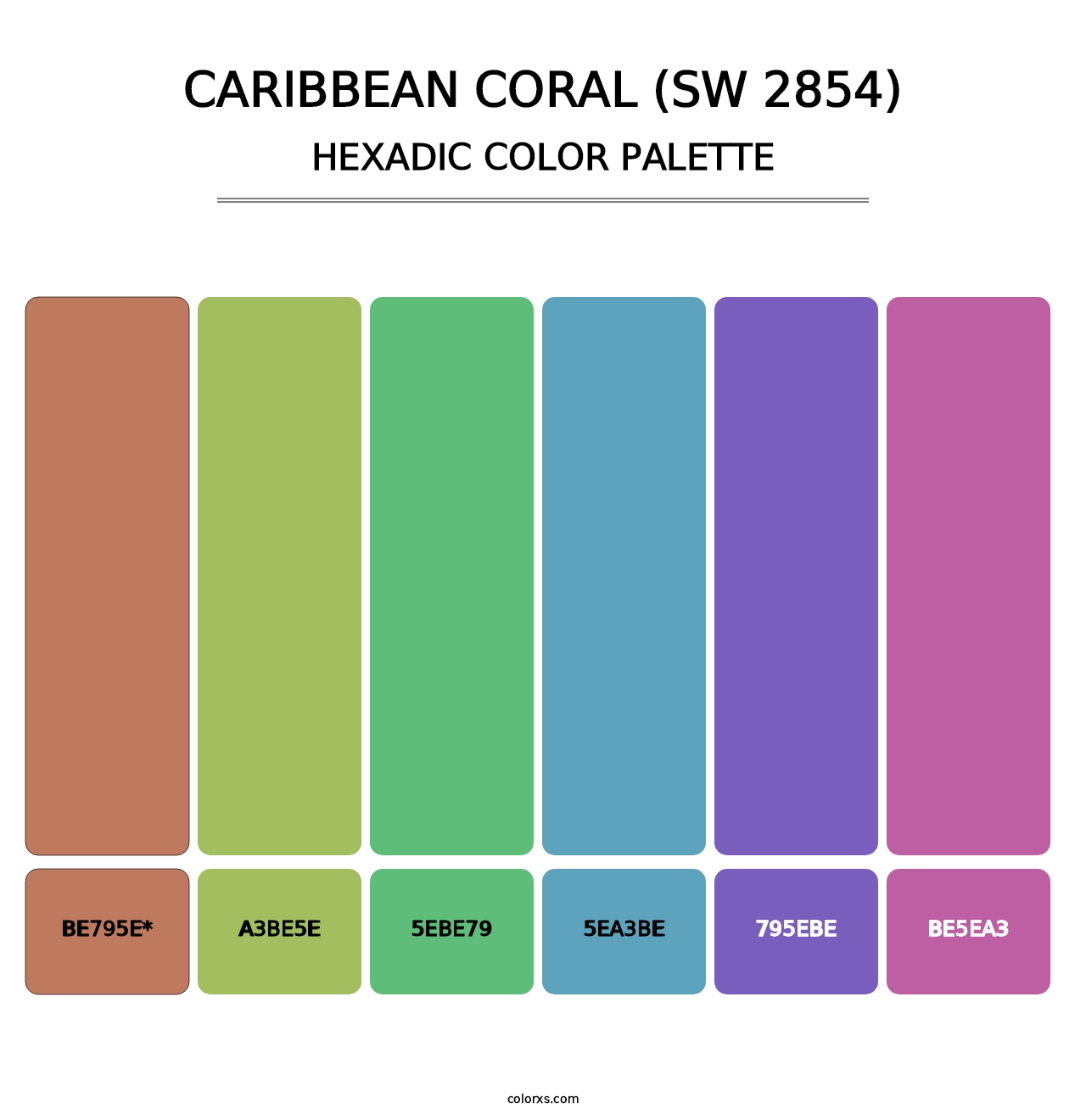 Caribbean Coral (SW 2854) - Hexadic Color Palette