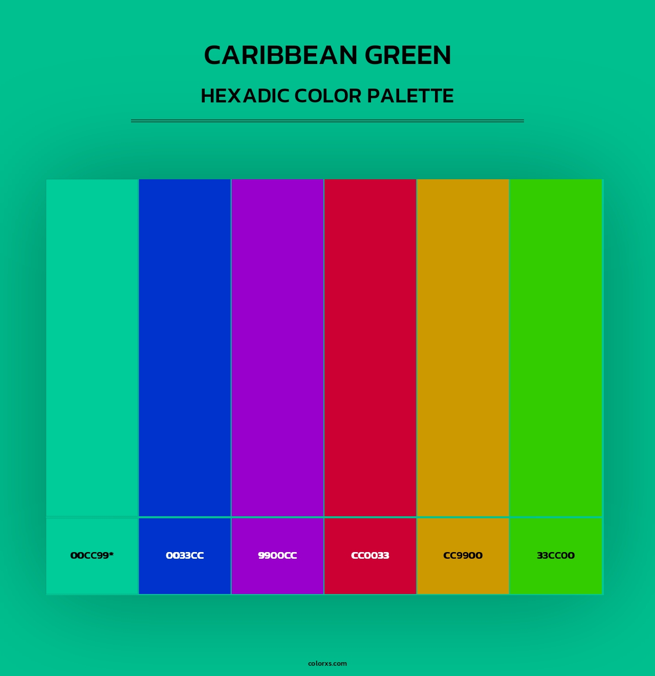 Caribbean green - Hexadic Color Palette